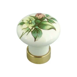 BOUTON PORCELAINE D.30 FLEUR MARRON – TCA SYSTEM