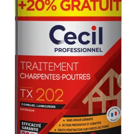 20% Offert – Traitement Charpentes Poutres Lambourdes – TX202 – Cecil