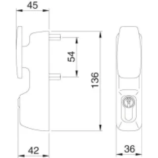 Module bouton tirage fixe à clé argent – ISEO – 94013007