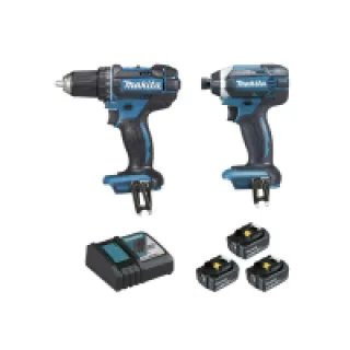 Ensemble de 2 machines Makita DLX2127TJ1 18V 5.0Ah – Perceuse Visseuse DDF482 – Visseuse à chocs DTD152