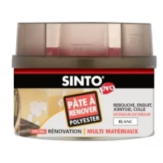 MASTIC A RENOVER BLANC SINTO MATERIAUX 400G – SINTO FIXATION ASSEMBLAGE (vendu par 6) – SINTO – 820150 (vendu par 6)