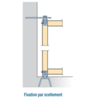 Pivot à sceller de portail pour tubes carrés 40 x 40 mm