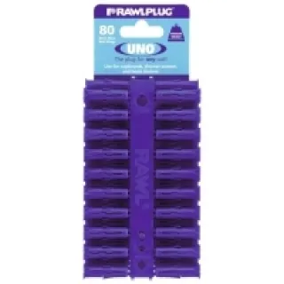 Chevilles universelles D8X32 – Sachet de 80 – Uno Bleue – R-S2-UNOBLU-80 – Rawlplug