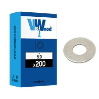 Boite 200 rondelles Ø 5mm type L zingué – Viswood