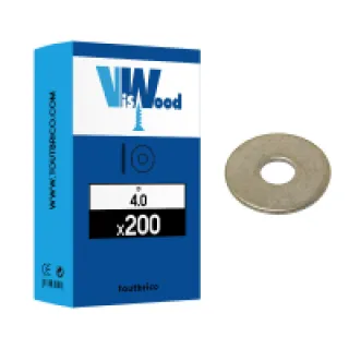 Boite 200 rondelles Ø 4mm type LL zingué – Viswood