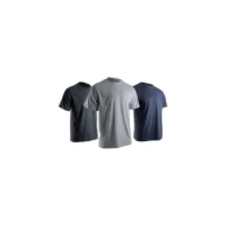 Lot 3 t-shirts Lyon unis à manches courtes gris, noir et bleu – LMA – Taille M