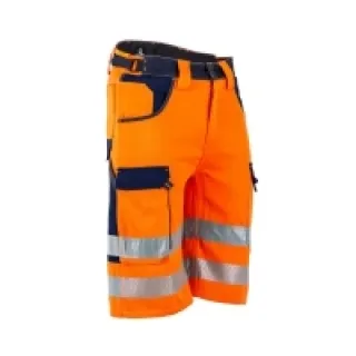 Bermuda de travail Chandelle HV orange fluo/marine – LMA – Taille 44