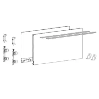 Kits profils côtés AvanTech YOU  tiroir casserolier hauteur 251 mm  Longueur 650 mm  Blanc