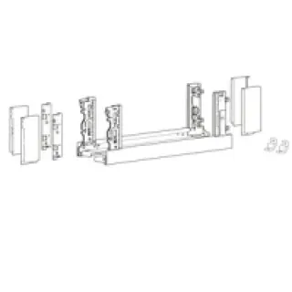 Kits profils côtés AvanTech YOU  tiroir casserolier Inlay hauteur 187 mm  pronfondeur 350 mm  Blanc