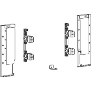 Kit de raccord façade à langlaise en verre ou matériaux de 10 mm pour profil casserolier H187  Blanc