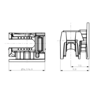 Excentrique ø15 sans collerette – Entraxe : 9,5 mm – Hauteur : 14 mm – Pour panneau d’épaisseur : 19 mm – TITUS