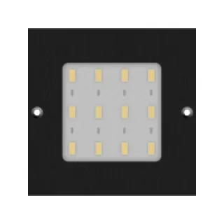 Spot led carré 12v extra-plat – Décor : Noir mat – Dimension : 80 x 80 mm – Epaisseur : 4 mm – Flux lumineux : 480 lm –