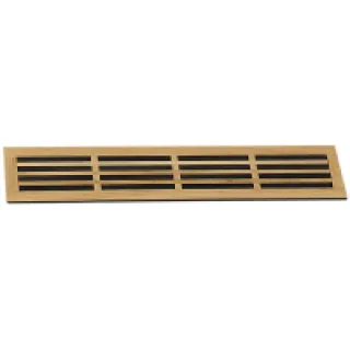 Grille d’aération en chêne brut à encastrer – Longueur : 400 mm – Hauteur : 80 mm – Encastrement : 393 X 73 mm – Profon