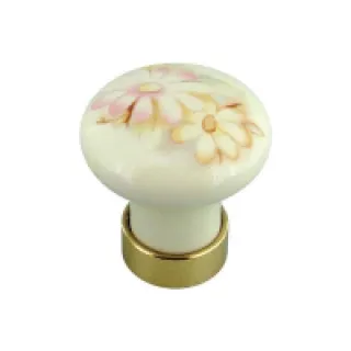 Bouton porcelaine – Décor : Fleur rose pâle – TCASYSTEM