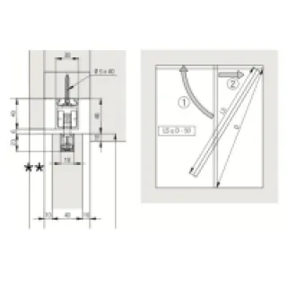 Ferrures pour portes coulissantes dintérieur en bois à galandage  vantail de 100 kg  Porta HMT Pocket kit complet 2m