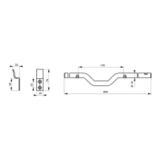 Barre anti-effraction pour volet – Décor : Zingué noir – Diamètre : 18 mm – Entraxe : 170 mm – Longueur : 800 mm – Maté