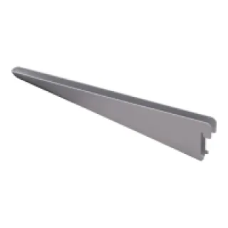 Console au pas de 32 – Décor : Gris aluminium – Longueur : 220 mm – Nombre de crochets : 1 – RAL : 9006 – ELEMENT SYSTE