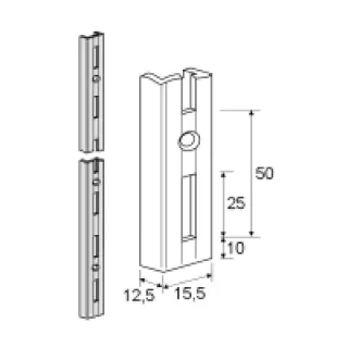 Crémaillère simple perforation – Décor : Gris aluminium – Longueur : 1500 mm – RAL : 9006 – ELEMENT SYSTEM