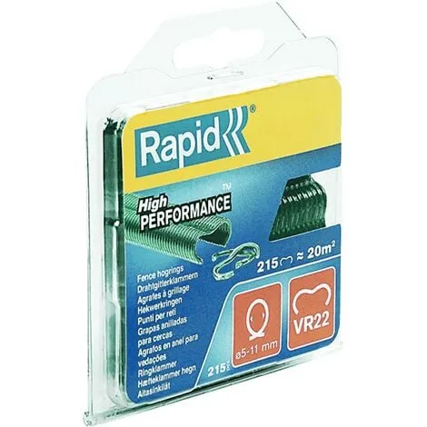 RAPID – Agrafes grillage – VR22 Vert – Blister 215 – (40108802)