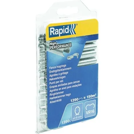 RAPID – Agrafes grillage – VR16 acier galvanisé – Blister 1390 – (40108799)