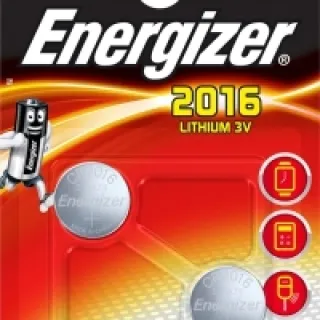 Blister ENERGIZER de 2 piles CR2016