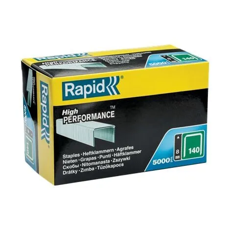 RAPID – Agrafes en fil plat n°140/08mm – Boîte carton 5000 – (11908111)