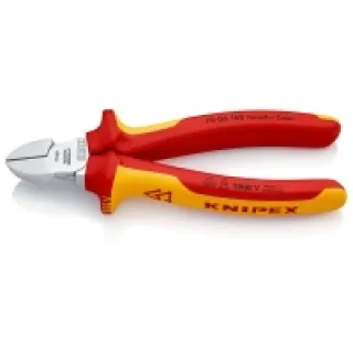 Knipex 70 06 160 – Alicate de corte diagonal aislado VDE 160 mm con mangos bicomponentes