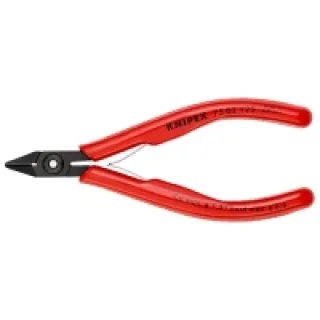 Knipex 75 02 125 – Alicate de corte diagonal para electrónica 125 mm con mangos PVC. Filos con bisel.