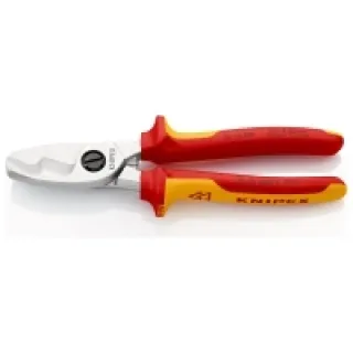 Knipex 95 16 200 – Cortacables doble filo aislado VDE 200 mm con mangos bicomponentes