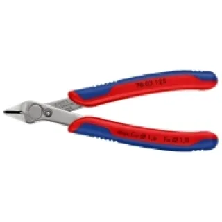 Knipex 78 03 125 – Alicate inox. de corte para electrónica SuperKnips 125 mm con mangos bicomponentes. Filos sin bisel.