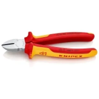 Knipex 70 06 180 – Alicate de corte diagonal aislado VDE 180 mm con mangos bicomponentes