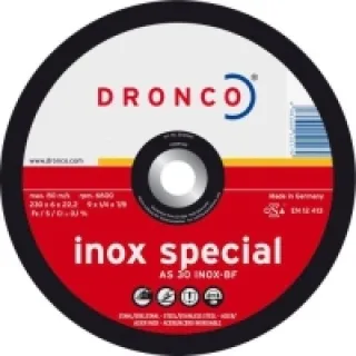 Dronco-AS30INOX-230-6-Disco de desbaste AS 30 INOX Special-metal 230 x 6 mm