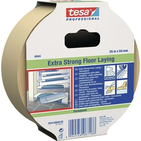 Ruban adhésif double-face tesafix® 4944 tesa 04944-00002-11 blanc (L x l) 10 m x 50 mm caoutchouc 1 pc(s) A535641