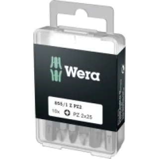 Embout cruciforme PZ 2 Wera 05072404001 Acier à outils extra-rigide Forme (embouts): D 6.3 10 pc(s)