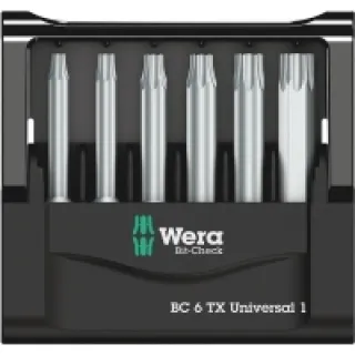 Jeu 6 embouts TORX 50mm Bit-check 6 TX Universal 1 SB – 05073637001 – Wera