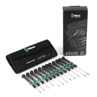 Wera Kraftform Jeu de tournevis Micro Electronics 12 pièces dans un sac pliable pour fixer la ceinture (05073675001)