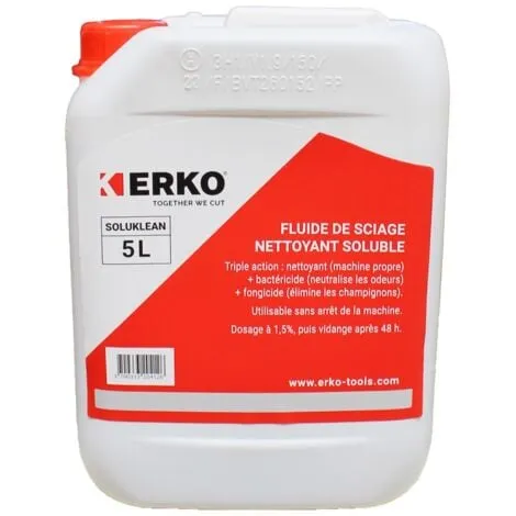 Fluide nettoyant ERKO soluble Soluklean – Bidon 5 L – 6400004