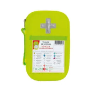 Trousse de secours véhicule 2/4 personnes en EVA/PU jaune fluo TRO 2172 FLJ Farmor