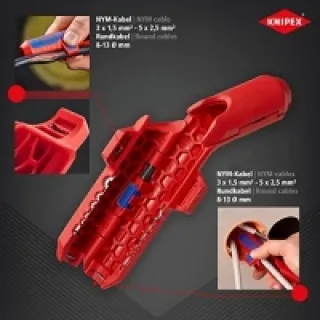 Knipex 16 95 01 SB – Pelacables Knipex ErgoStrip® (en embalaje autoservicio)