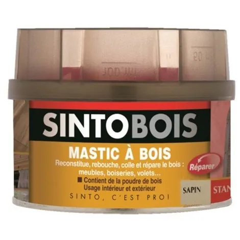 Mastic SINTOBOIS + Tube durcisseur SINTO – Sapin – Boite 500 ml – 33781