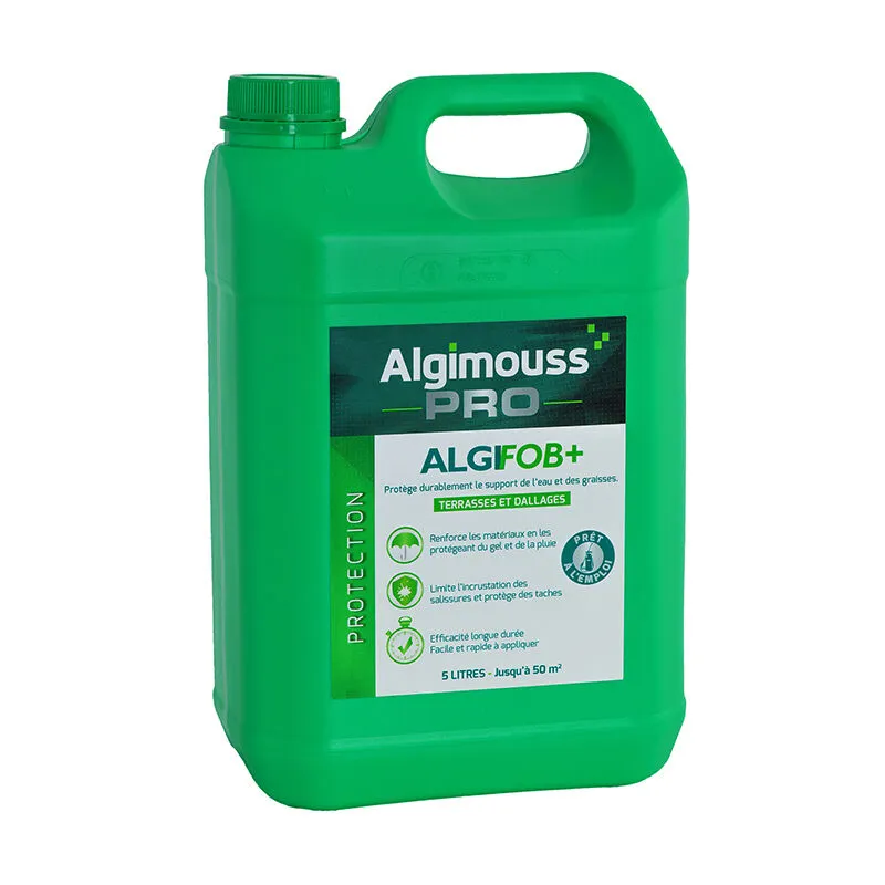 ALGIFOB+ – 5 LITRES – Imperméabilisant eau + graisses pour dallages; carrelage ALGIMOUSS – 048002