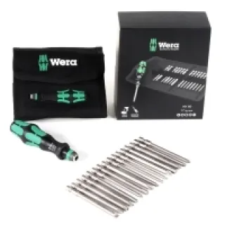 Wera Kraftform Kompakt KK Tournevis 60 embouts 1/4 « 17 – 6.3 mm + Pochette pour la fixation de la ceinture (05059295001)