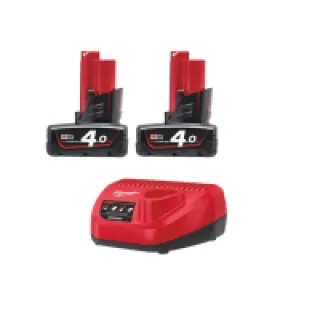 Pack de 2 batteries NRJ Milwaukee M12 4.0Ah – Chargeur 4933459211