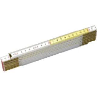 Mesure pliante 2m x 17mm bois blanc-jaune