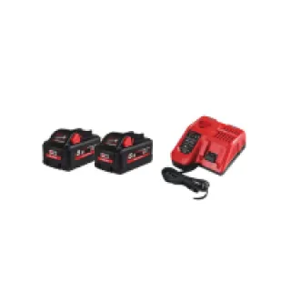 Pack MILWAUKEE 2 batteries 5.5 Ah M18 HB5.5 – chargeur M12-18