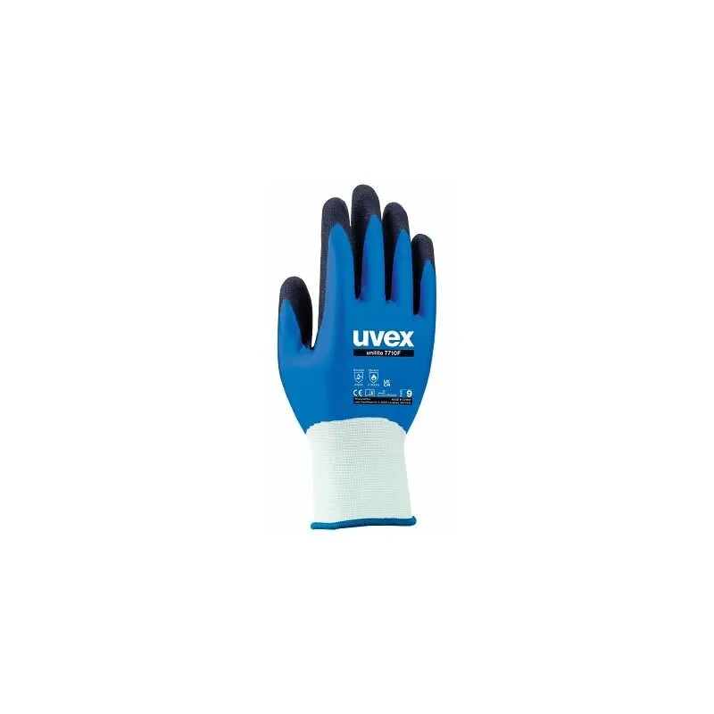 Gants de manutention Uvex taille 7; Résistant à l’abrasion; Noir; Bleu ( Prix pour 1 paire )