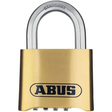 Cadenas a combinaison – ABUS – 180IB/50 B/DFNLI – Corps laiton forgé – Anse inox – Code numérique a quatre chiffres