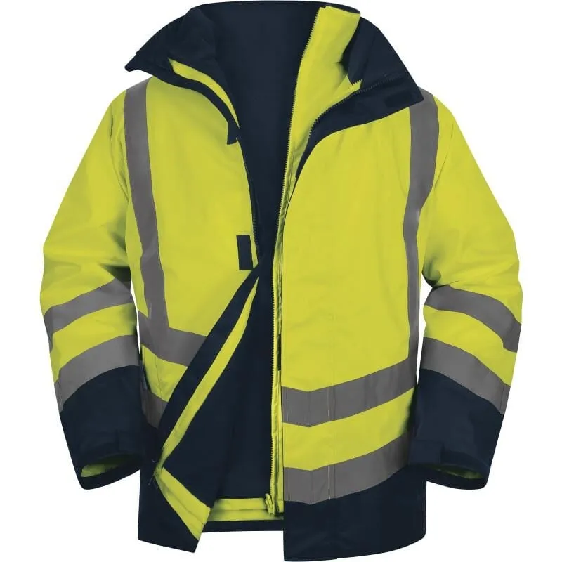 PARKA 5 EN 1 JAUNE FLUO DELTA PLUS HAUTE VISIBILITÉ POLYESTER OXFORD ENDUIT PU – OPTI3JM   58/60 (2XL)