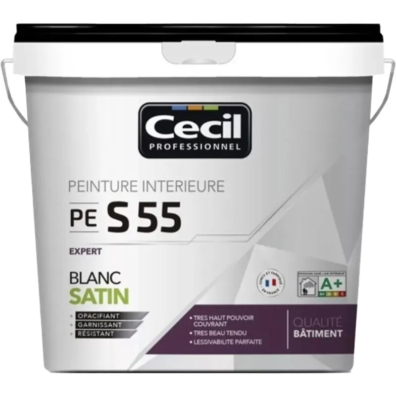 Peinture satinée CÉCIL PE S55 Blanc 5 L