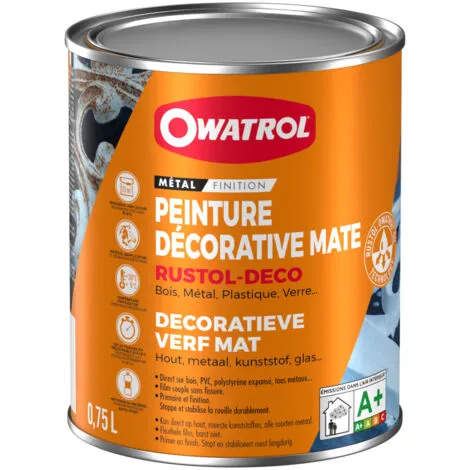 Peinture antirouille décorative Owatrol RUSTOL DECO MAT Petit-gris RAL 7000 0.75 litre